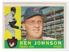 1960 Topps #528, Ben Johnson, Chicago Cubs, Sharp Corners, No Creases, OC