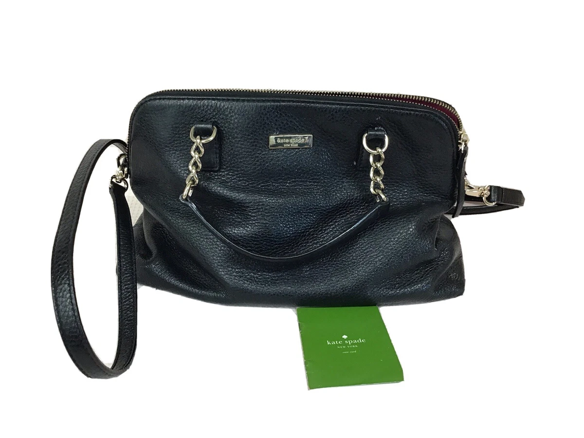 Kate spade black purse pink inside sale