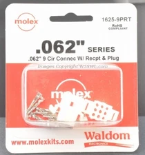 Molex Waldom 1625-9PRT 9 Circuit .062 Connectors Male Female Contacts