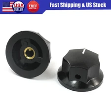 2 Pack 6mm Shaft Hole White Mark Rotary Potentiometer Control Knob 33x17mm USA