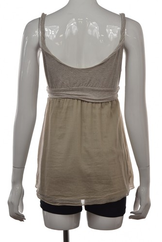 Velvet Womens Top Size M Taupe Beige Blouse Sleeveless Metallic Casual Shirt - Picture 2 of 5