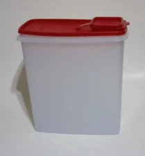 TUPPERWARE Large Cereal Keeper Food Container With Pour All Red Lid