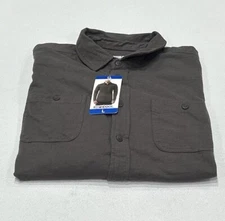 32 Degrees Cool Men's Long Sleeve Button-Up Shirt, Gray, Size L