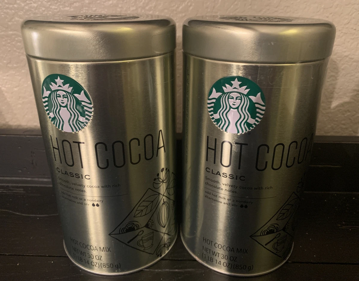 Lot of 2 Starbucks Classic Hot Cocoa Mix Powder 30 oz Each Tin Can Total 60 oz