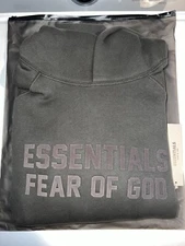 Fear of God Essentials Hoodie Off Black Size XL
