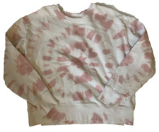 Time  True Womens Pullover Sweatshirt Cotton Tie Dye Beach Top Pink Size Large