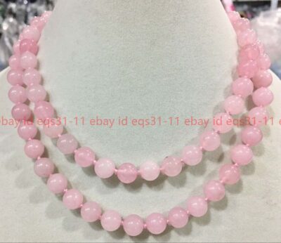 Natural Pink Rose Quartz Round Gemstone Beads Necklace 14-48 Inches 6/8/10/12mm