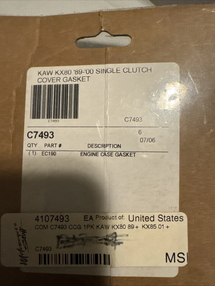 89-00 kawasaki kx80 clutch cover gasket - Изображение 2 из 2