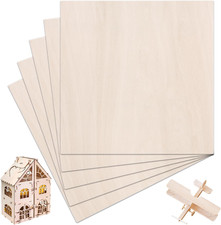 5 Pack Balsa Wood Sheet, 12X12X1/16 Inch Thin Plywood Sheets, Unfinished Wooden