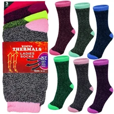 12 Pairs Womens Thermal Socks Winter Warm Work Heated Heavy Duty Boots Size 9-11