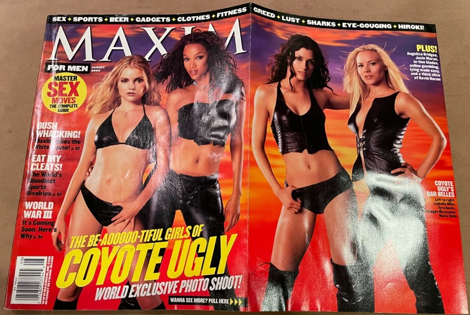 Maxim Magazine August 2000 Coyote Ugly Tyra Banks Kevin Bacon Josie Maran - Image 3 of 3