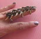  Sterling Vertebrae Ring, Full Finger Ring, Raven Skull, Vintage Marche Noir — photo 9
