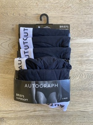 5 Pack Supersoft Briefs - Autograph From M&S - Medium - Black - NEW - Fast Post