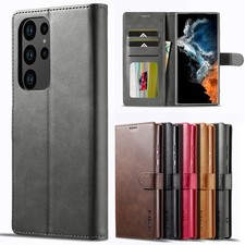 For Samsung Galaxy S26 S25 S24 S23 S22 PU Leather Magnetic Flip Stand Card Case
