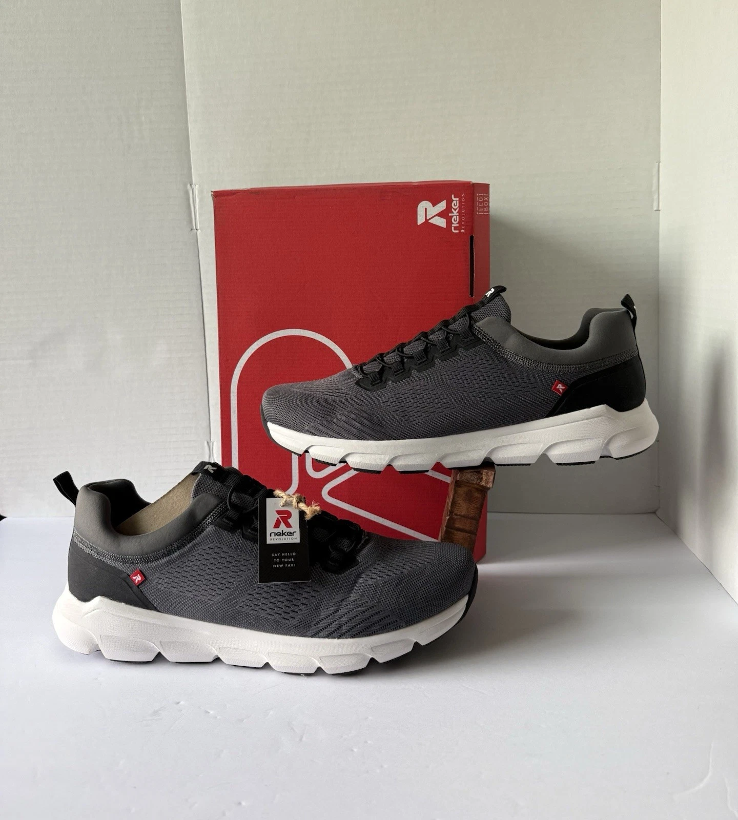 Rieker Fabio 07805-47 Sneakers Trainers Casual Comfort Men’s 47-US13 Gray New