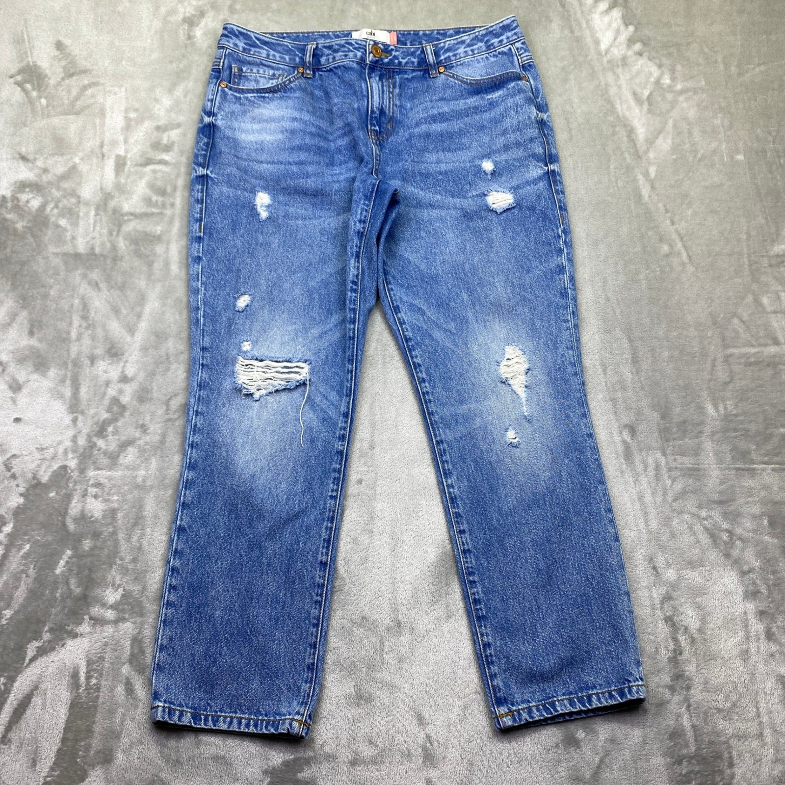 Cabi Malibu Jean Distressed Boyfriend Fit Denim Pants Womens Size 10 Fits 33.5