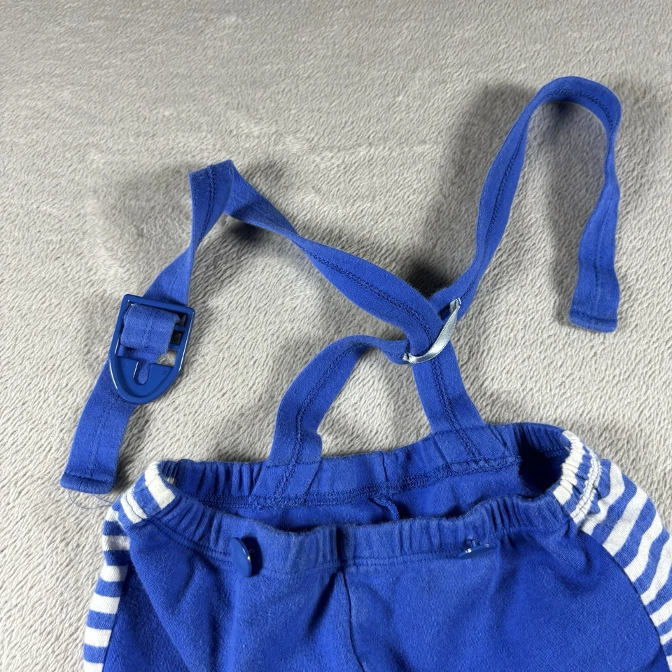 Mono globo vintage Le Top 24 meses azul oso camiseta bordada #2B Foto 2 de 4