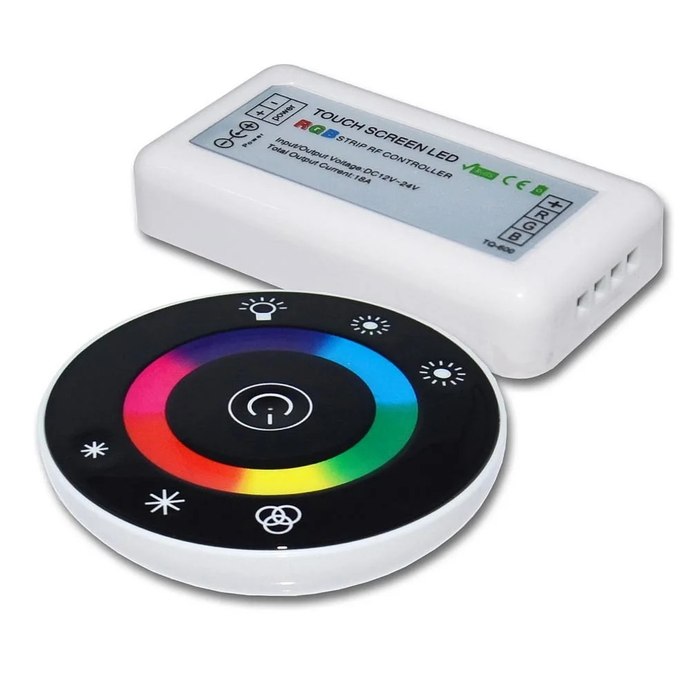 Wireless Touch RGB PWM-Controller mit Funk-Fernbedienung Round, 12-24V DC 3x4A