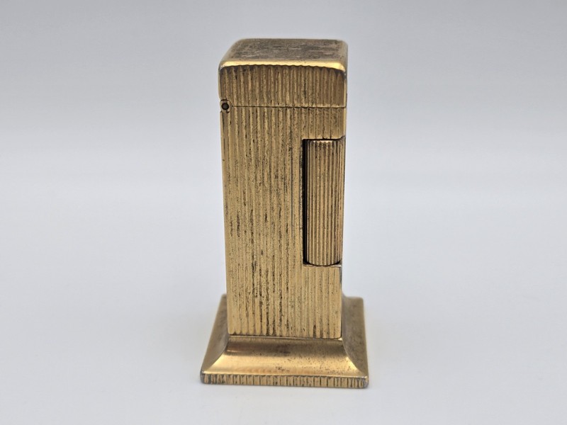 VINTAGE DUNHILL ROLLALITE TABLE LIGHTER GOLD TONE RULER STRIPE PAT NO 2102108