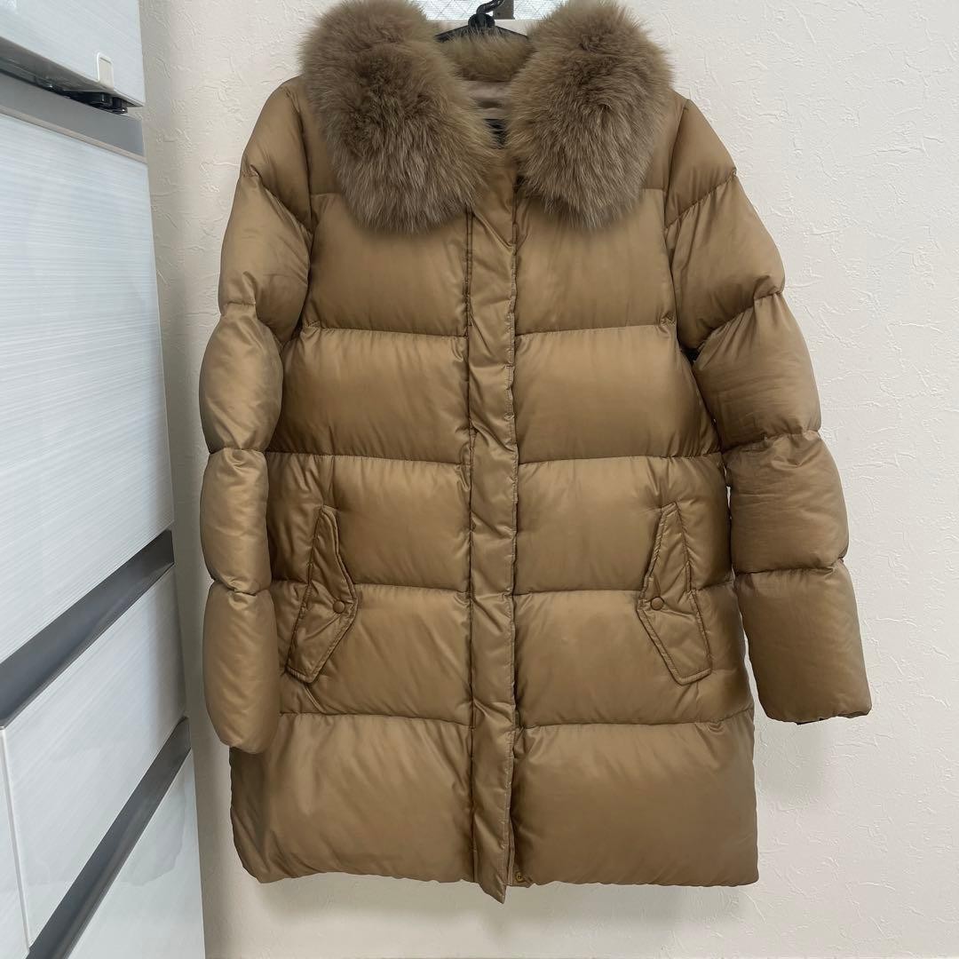 nano universe Nishikawa Down Jacket with Fur Beige Size M