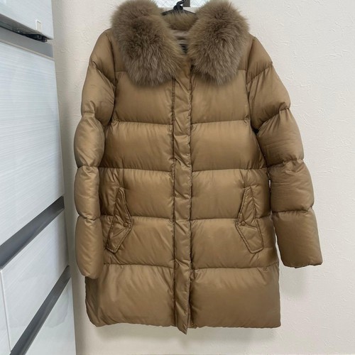 nano universe Nishikawa Down Jacket with Fur Beige Size M