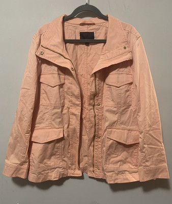 Banana Republic Women XL Peach Light Orange Zip Up Jacket Coat Cool Preppy Boho