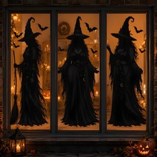 Halloween Witch Window Clings Party Decor Window Decorations