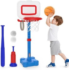 4 in 1 Toddler Sports Set   Adjustable Basketball  T-Ball Toy for Kids