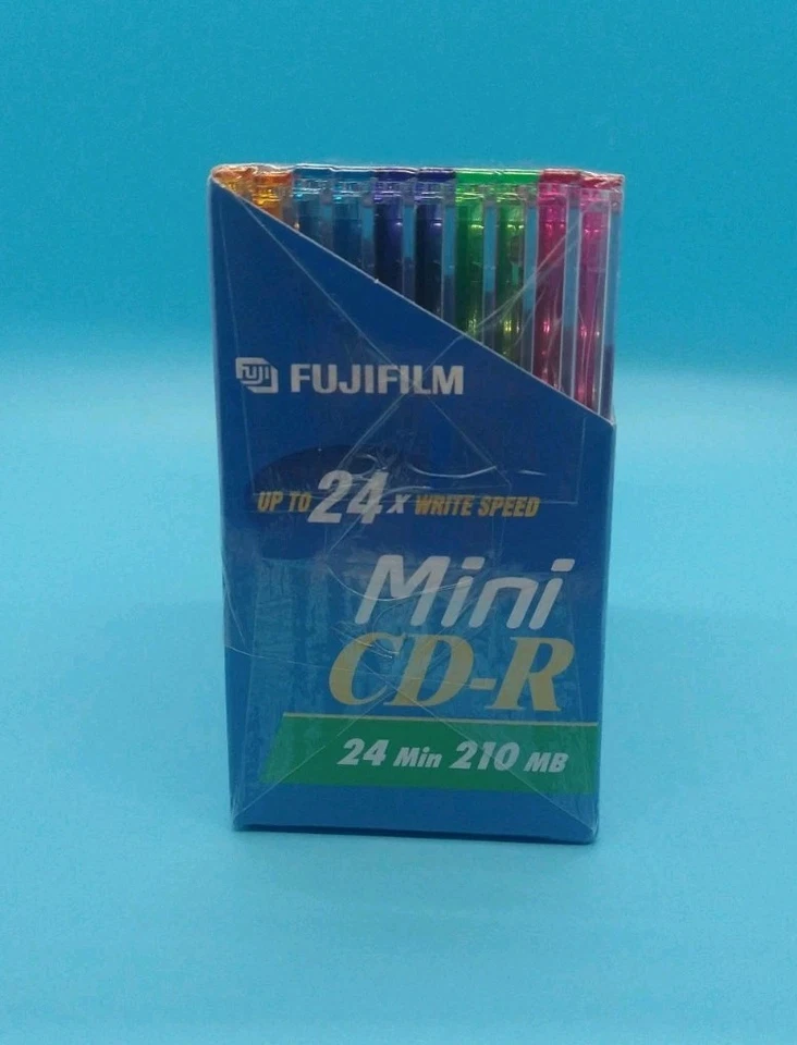 Fujifilm Mini CD-R 10 Pack 5 Colors 24 Minute 210MB Up to 24x Speed Sealed NOS - Image 3 of 4