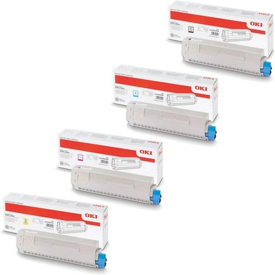 OKI 45862840 / 45862839 / 45862838 / 45862837 Toner Sparset schwarz, cyan, magen