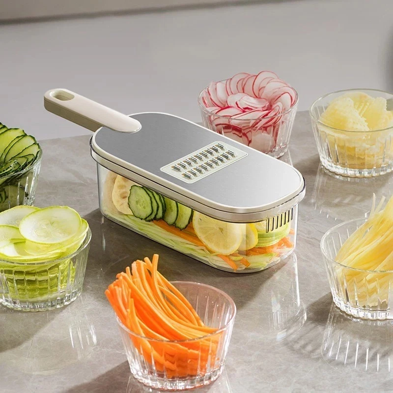 6 IN 1 Mandoline Slicer with Holder Vegetable Grater Cutter Kitchen Tool