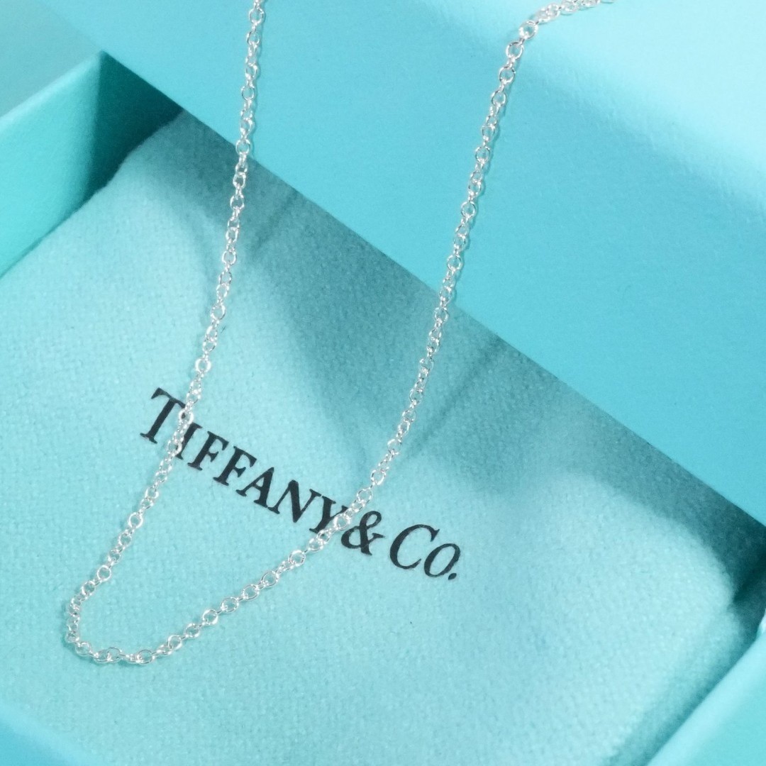 Tiffany Logo Tag Chain Necklace Sterling Silver 925 16.1in / 41cm
