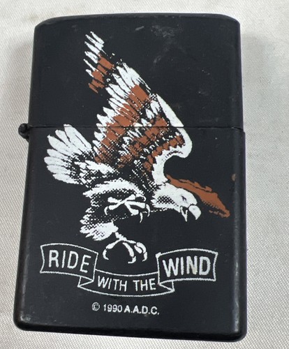 Vintage 1990 Eagle Ride With The Wind Biker Harley Davidson Collectible Lighter