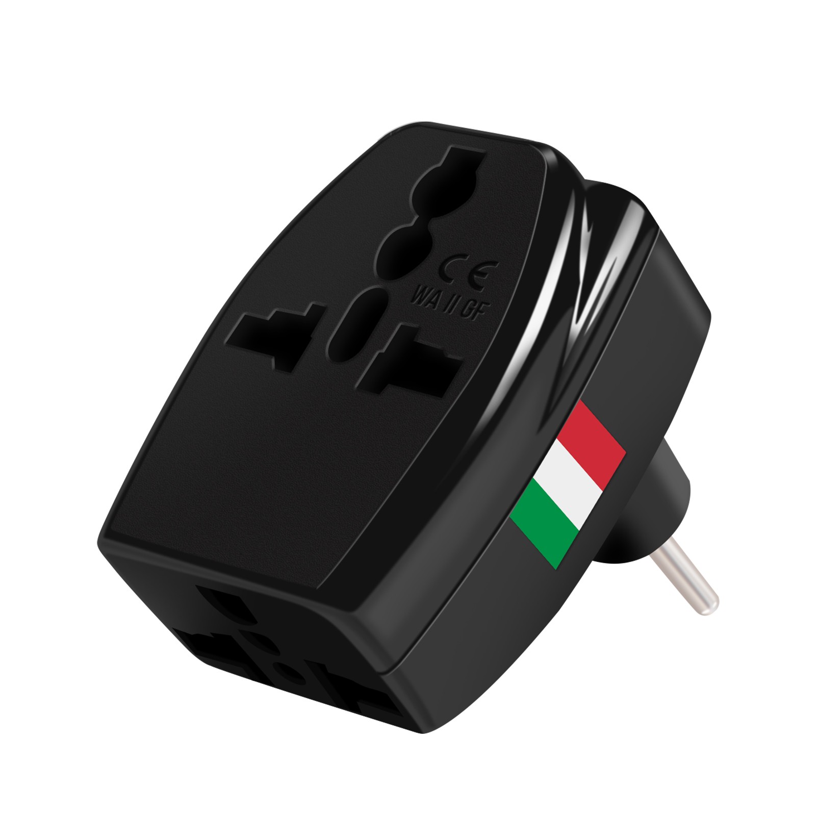 Adaptateur voyage Italie type L Akashi avec 3 prises blanches pour appareils francais