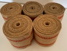 5 Vintage 3.5" Wide Roll Burlap Jute Webbing Strapping Upholstery Craft