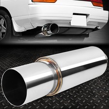 2.5od Inlet Stainless Steel Straight-through Exhaust Muffler 4 Od Round Tip