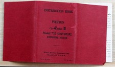 WESTON MASTER II Model 735 Exposure Meter Owners Manual Instruction Book