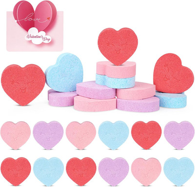 Valentine'S Day Bath Bombs,12Pcs Colorful Love Shape Bath Bomb Sets,Valentine'S 