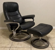 Ekornes Stressless SIGNATURE Leather Recliner Opal Chair Ottoman Black Furniture