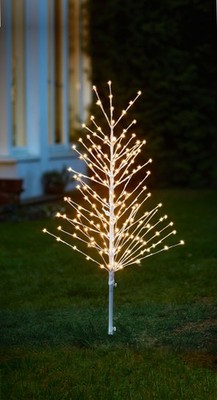 LED Baum Lichtbaum Weiß für Weihnachten 200 warmweiße LED 120cm mit Netzteil