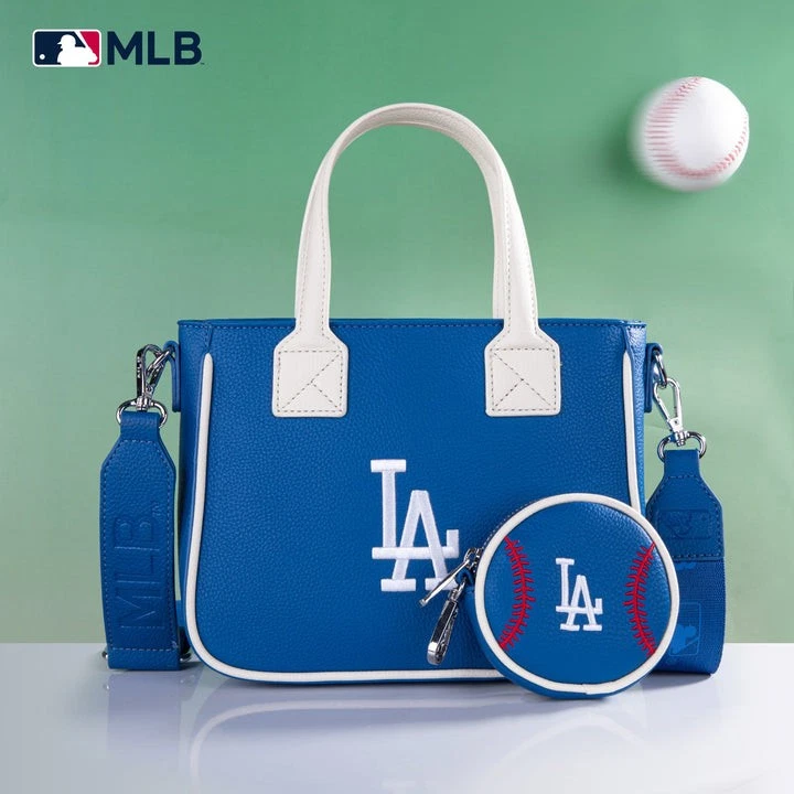 MLB Los Angeles Dodgers Team Tote/Crossbody with Baseball Coin Pouch - Image 3 of 4