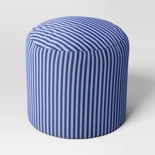 Dorm Pouf Striped Blue - Room Essentials