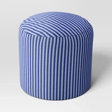 Dorm Pouf Striped Blue - Room Essentials