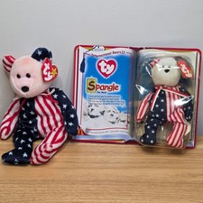 Ty Beanie Babies Spangle the Bear 1999 Pink Face And Teenie Beanie Bear