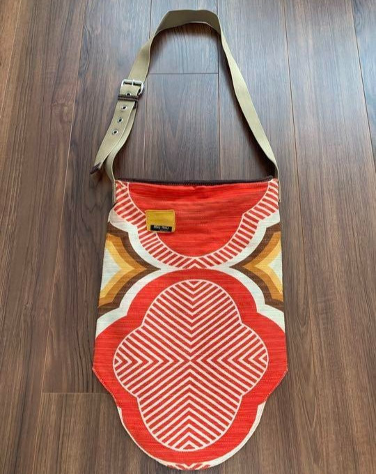 RARE Design MIU MIU Shoulder Bag Retro Pattern Women Preowned From Japan