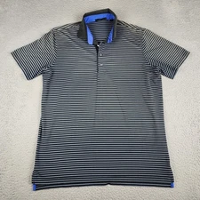 Greyson Shirt Mens Large Black Striped Polo Golf Performance Short Sleeve