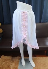  E23 VtgStyle 2XL/ElasticW.24-42" White Nylon Half Slip With Lace Trim Length27"