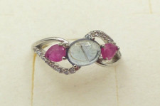 Tansanit, Rubin - Ring,  Sterlingsilber 925,  Größe  56/17,8