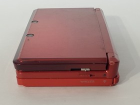 Nintendo 3DS Flame Red Handheld Console With Charger CTR-001 Tested and Working