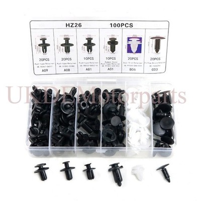 100X Car Body Fastener Clips Push Rivets Retainer Door Screw Panel Bumper Trim